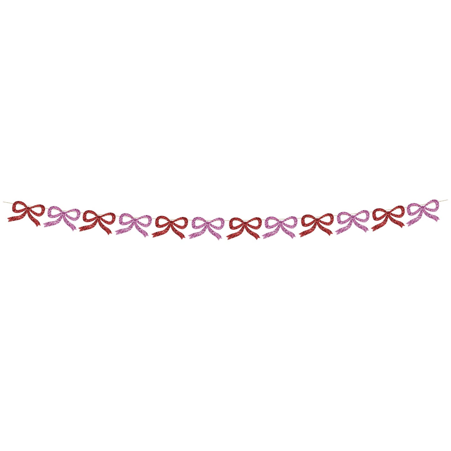 Red and Pink Glitter Bow Garland