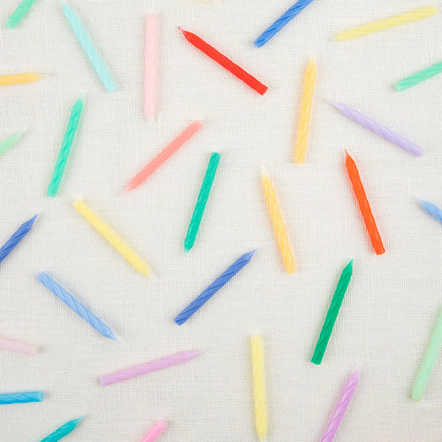 Rainbow Twisted Mini Birthday Candles - Set of 50