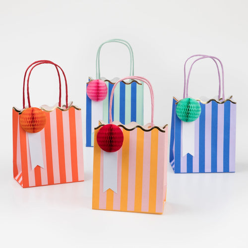 Stripe Party Bags - Set of 8