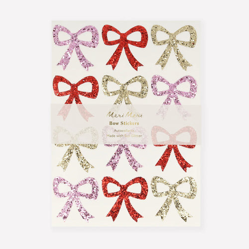 Glitter Bow Stickers (x8 sheets)