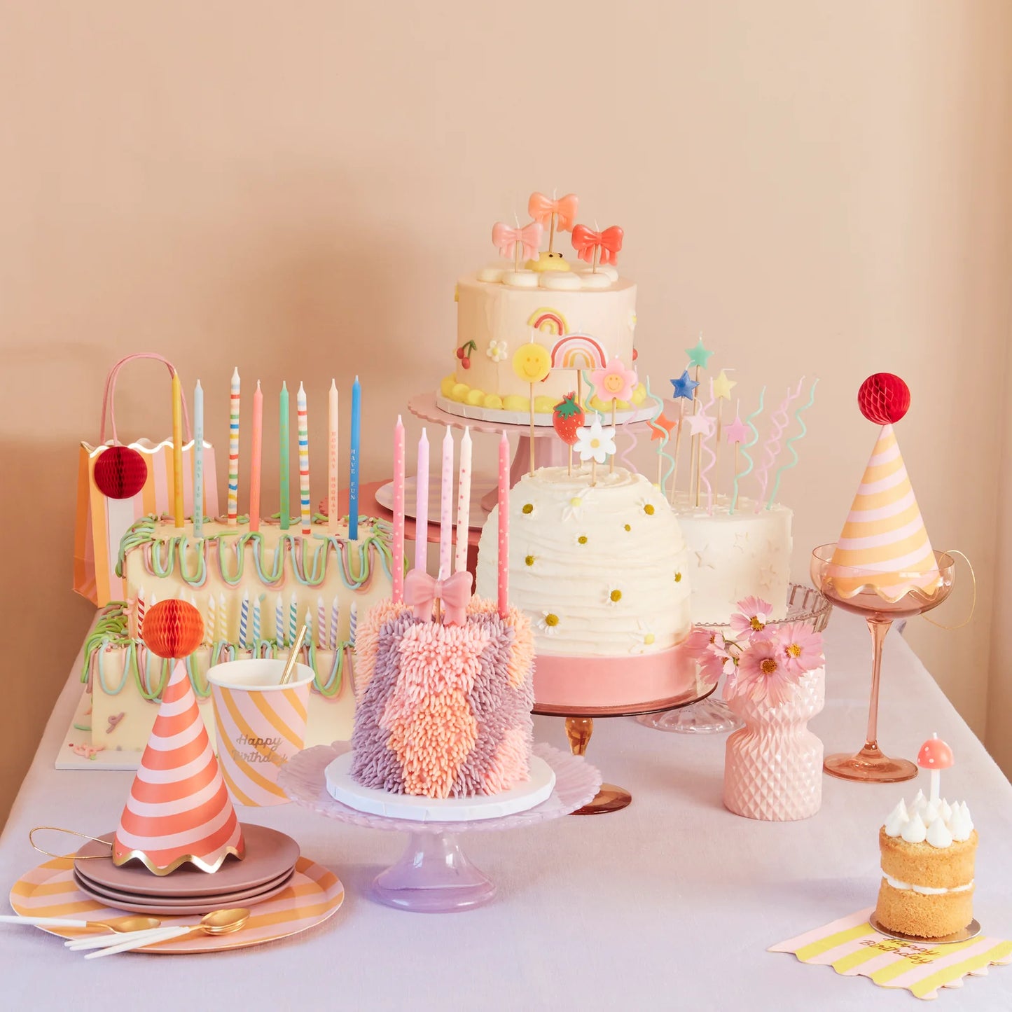 Pink Bow Candles - Set of 4