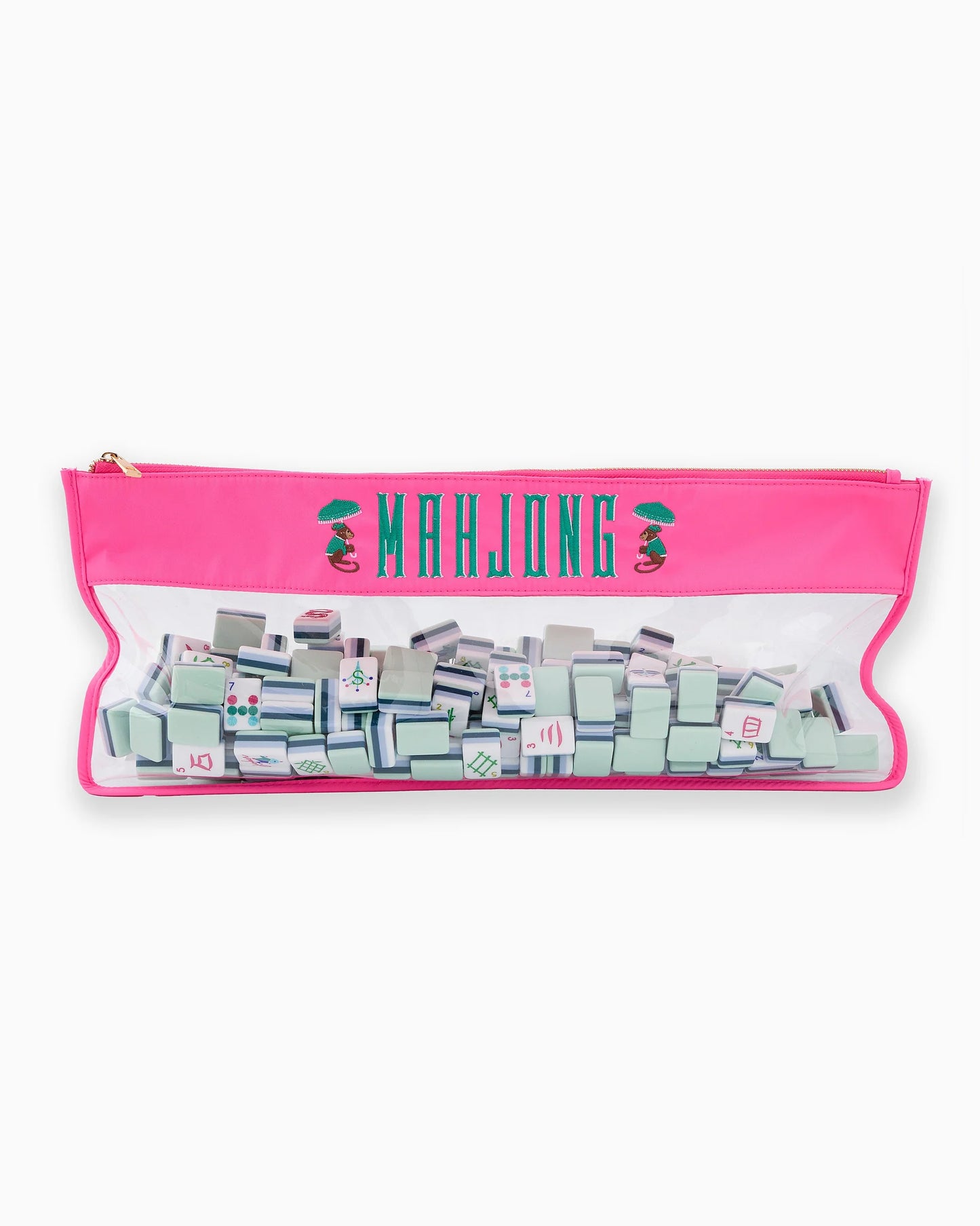 Pink Monkey Mahjong Storage Bag