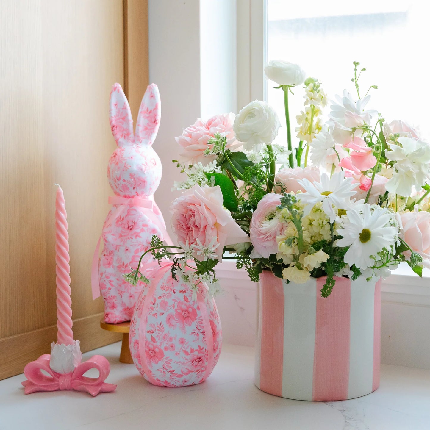 Pink Striped Scallop Planter