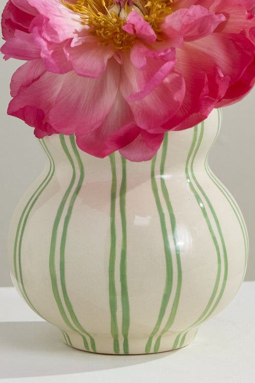 Watercolor Stripe Hourglass Vase