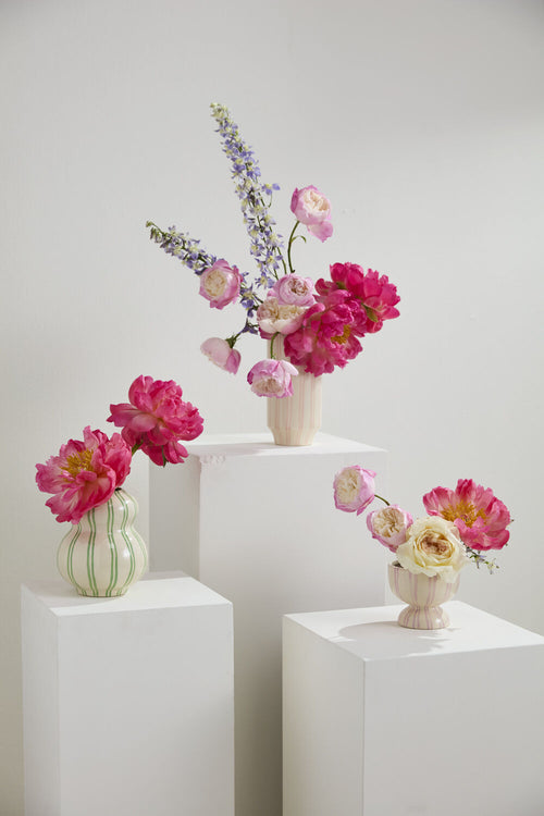 Watercolor Stripe Hourglass Vase