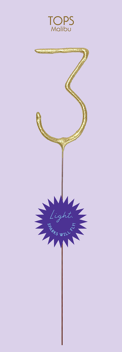 Giant Grande Golden Sparkler Wand - Number