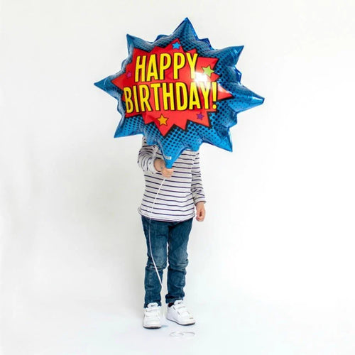 Comic Burst HBD Foil Balloon