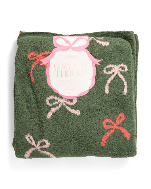 Christmas Bow Throw Blankets