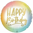 Ombre + Gold Happy Birthday Foil Balloon
