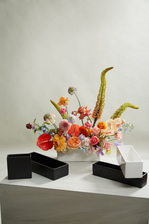 White Long&Low Planter Vase