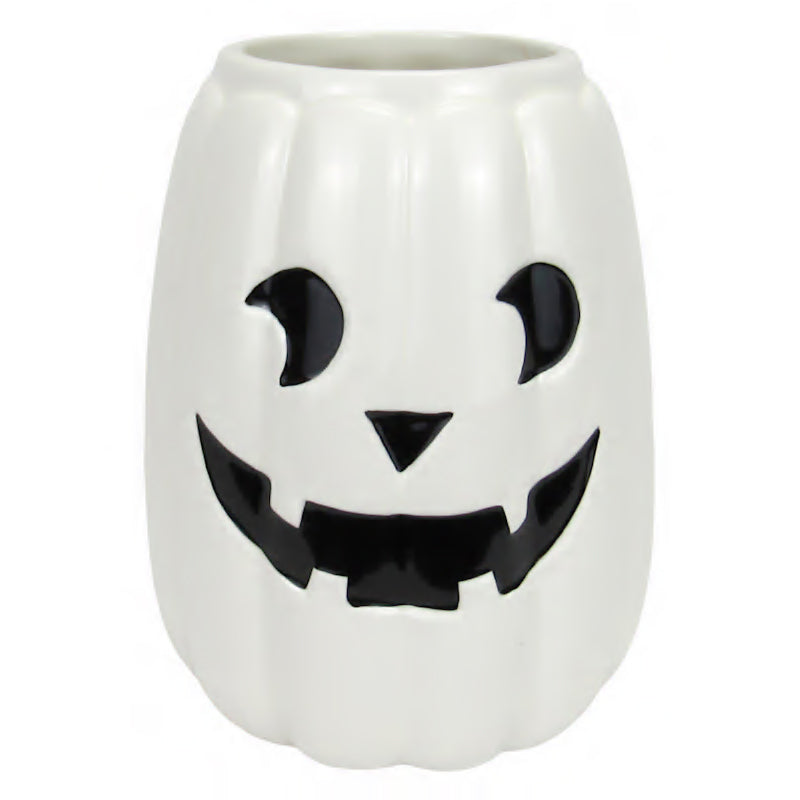 White Jack-O'-Lantern Planter