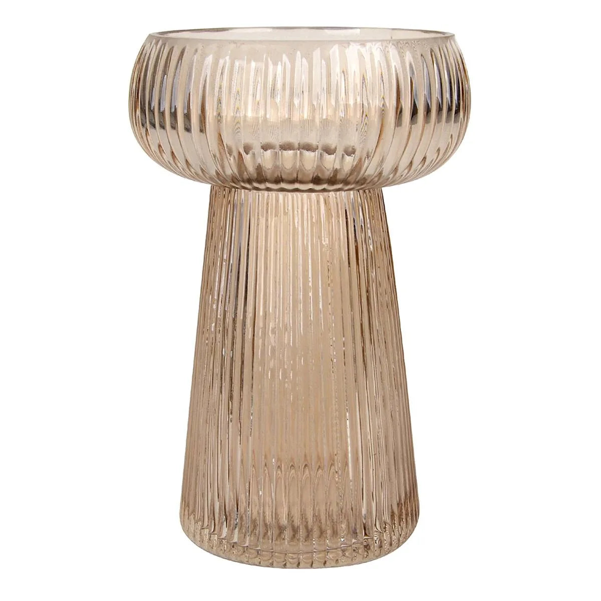 Fluted Glass Coupe Vase