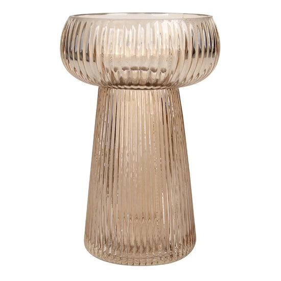 Fluted Glass Coupe Vase