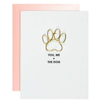 You Me + The Dog Paw Print Paper Clip Card
