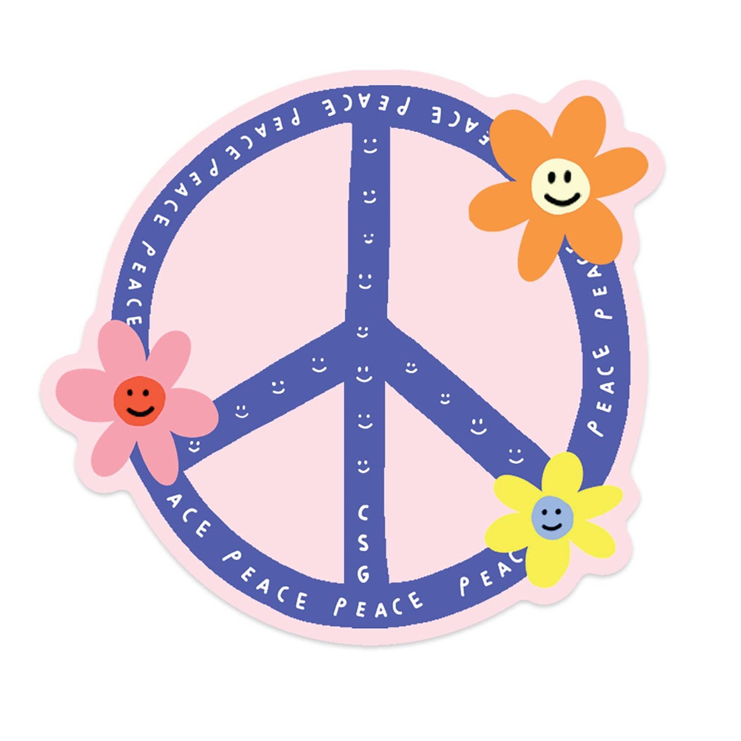 Peace Flowers - Die Cut Sticker