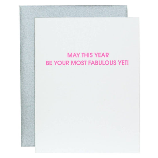 Load image into Gallery viewer, Most Fabulous Year Yet Letterpress Card
