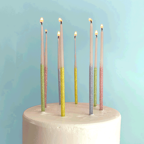 Single Color Glitter Beeswax Candles