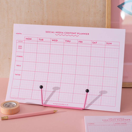 Social Media Weekly Content Planning Pad - A4 Size