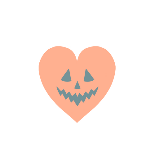 Halloween Pumpkin Heart Sticker