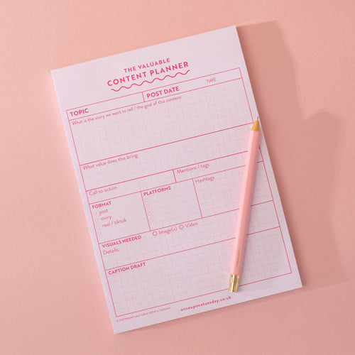 Social Media Content Planning Pad - A5 Size