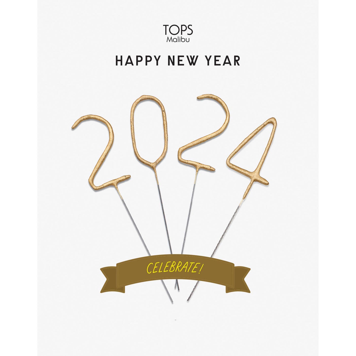New Year 2024 Mini Gold Sparkler Card