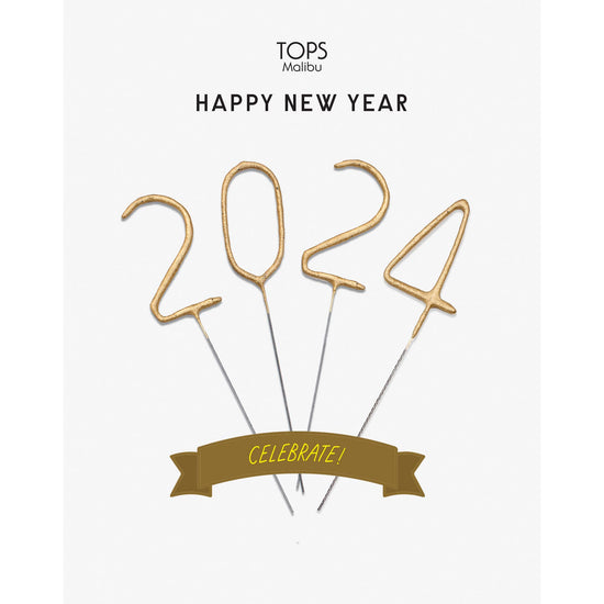 Load image into Gallery viewer, New Year 2024 Mini Gold Sparkler Card
