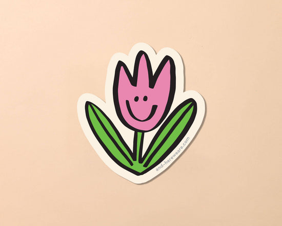 Load image into Gallery viewer, Happy Tulip Garden Flower Vinyl Sticker
