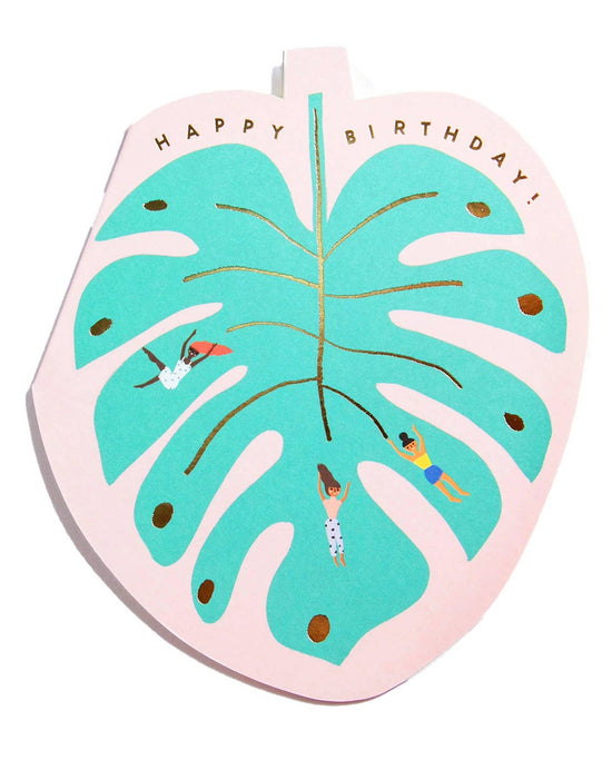 MONSTERA LEAF - Shaped Birthday Card