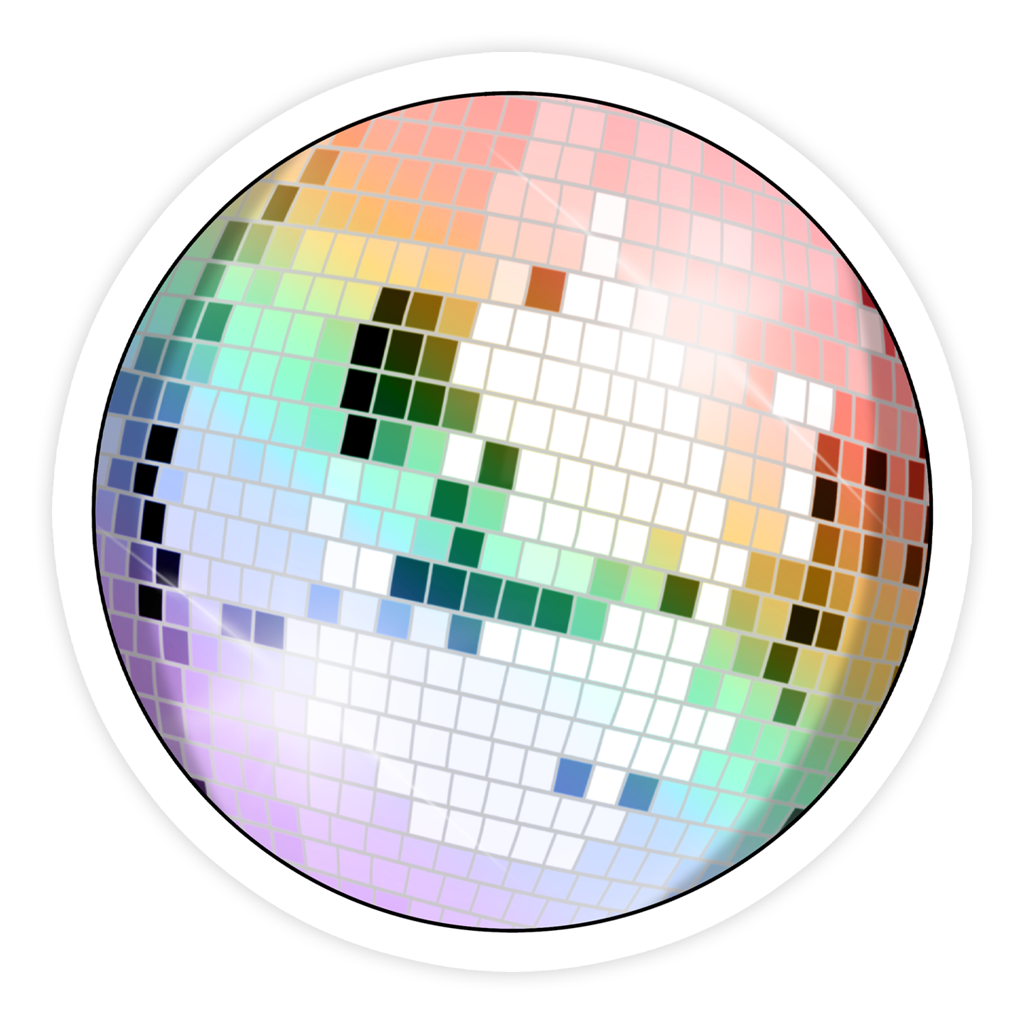 Pride Rainbow Disco Ball Sticker