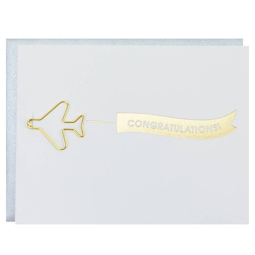Congratulations Banner Paper Clip Letterpress Card