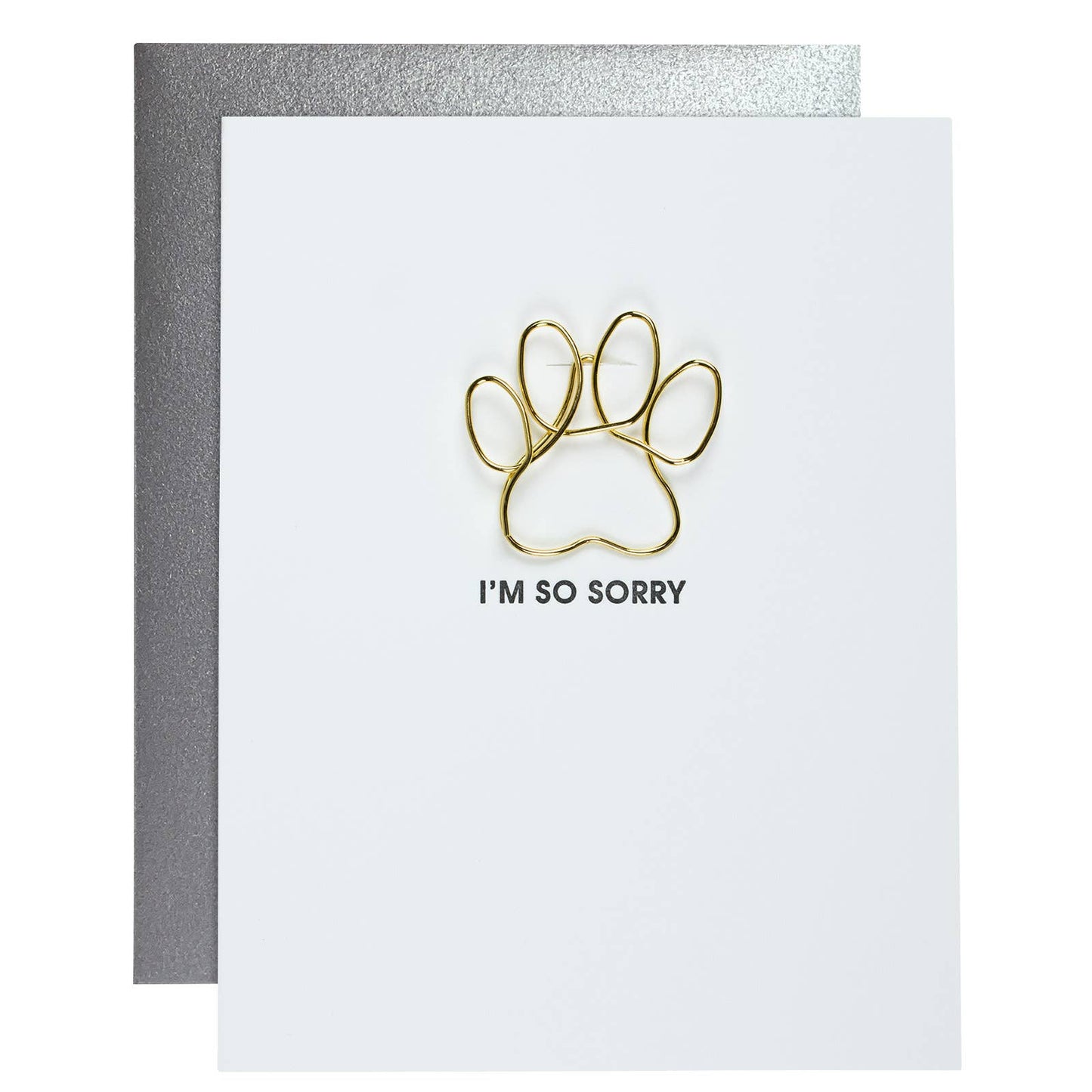 I Am So Sorry - Sympathy Paw Print Paper Clip Card