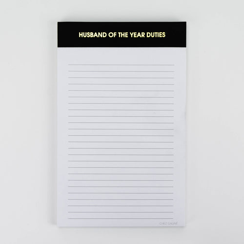 Husband of the Year Duties Notepad