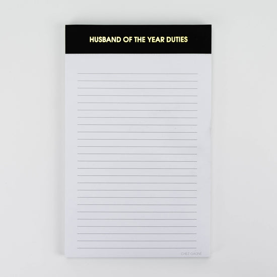 Husband of the Year Duties Notepad