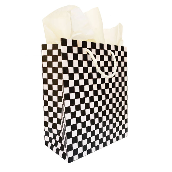 Black Checkers Gift Bag