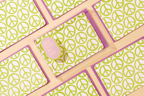 Lime Peace Signs Notecard Set