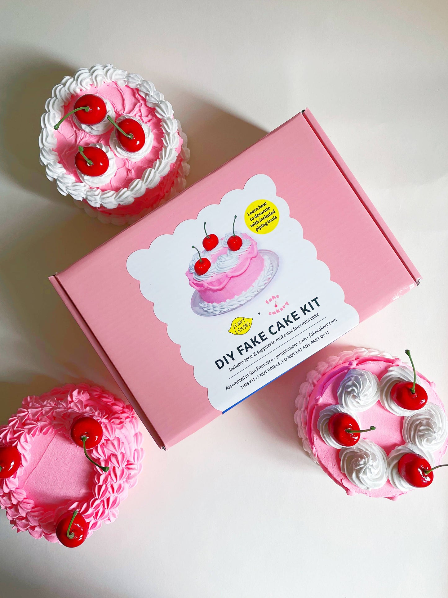 Load image into Gallery viewer, Pink Cherry Fake Cake DIY Craft Kit
