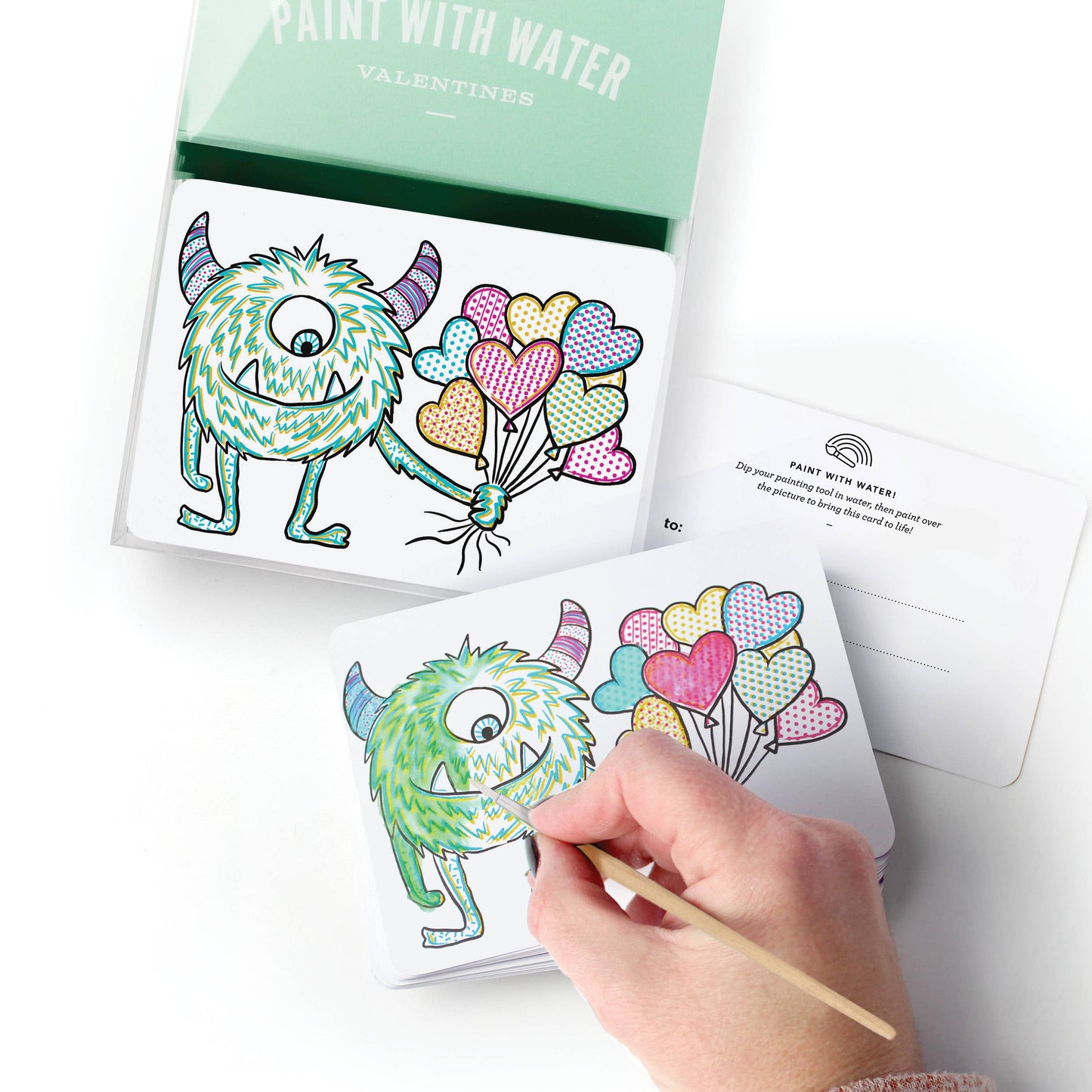 Load image into Gallery viewer, Paint with Water Valentines - Monster
