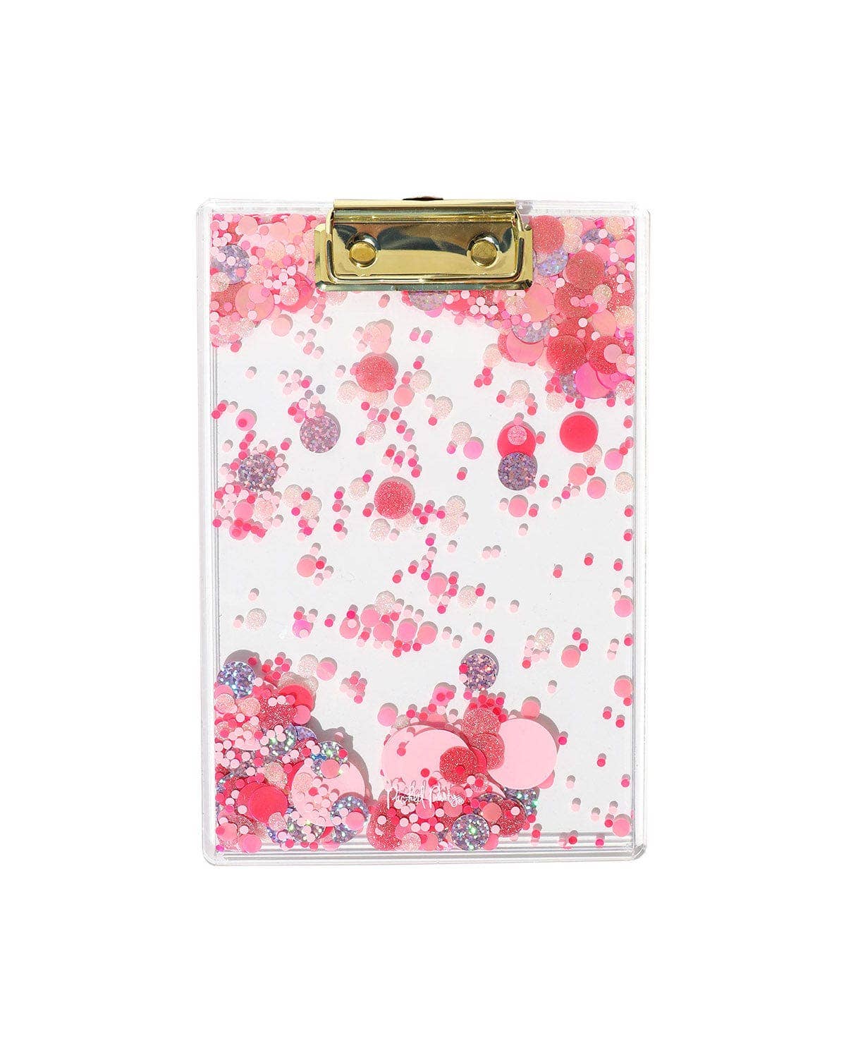 Pink Party Confetti Clear Clipboard (Mini)