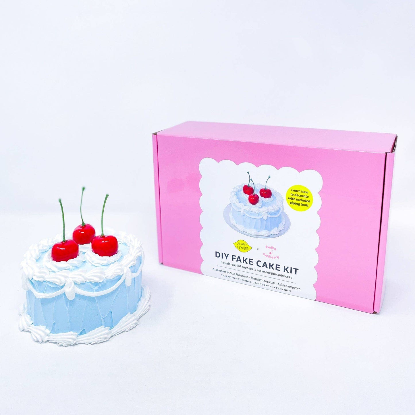 Load image into Gallery viewer, Blue Cherry Fake Cake Craft Kit
