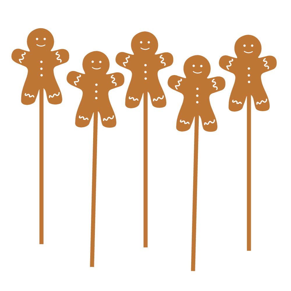 Acrylic Gingerbread Men Drink Stirrers