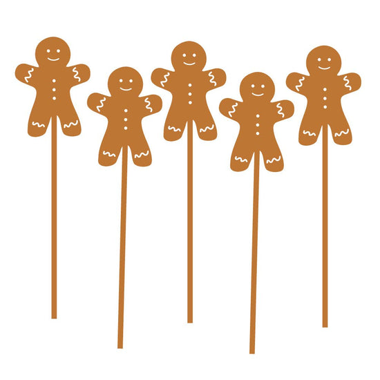 Acrylic Gingerbread Men Drink Stirrers