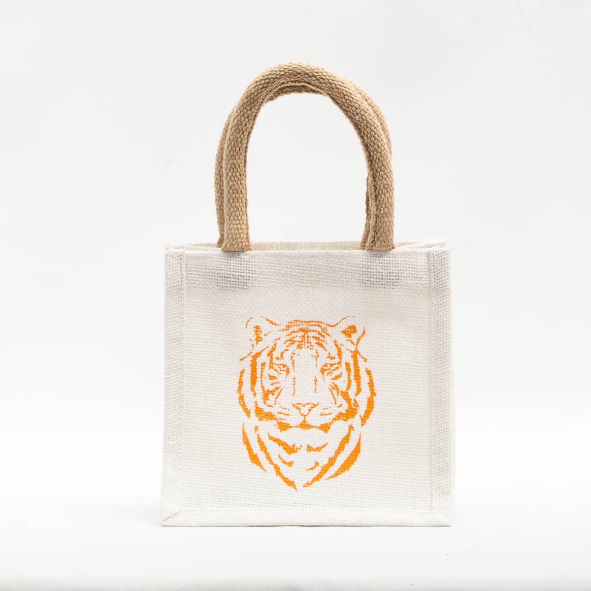 Easy Tiger Petite Gift Tote   White/Orange   7x7x5