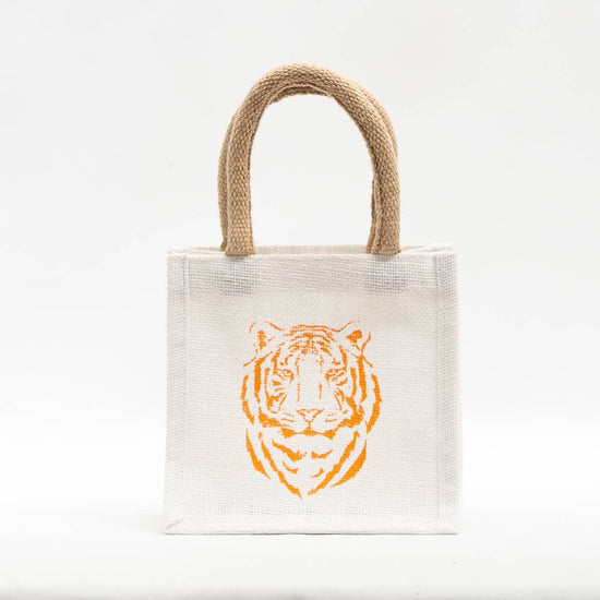 Easy Tiger Petite Gift Tote   White/Orange   7x7x5
