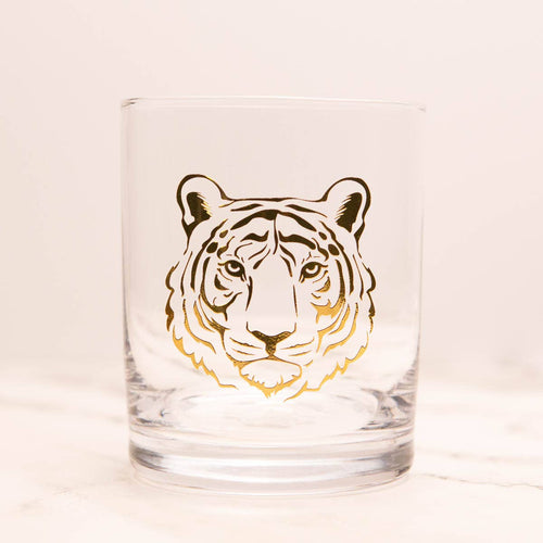 Gold Tiger Rocks Glass