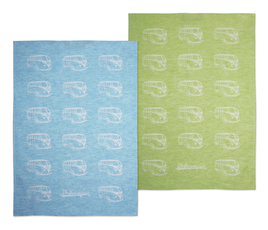 VW T1 Bus Dish Towel 2er Set – Parade/Turquoise & Green