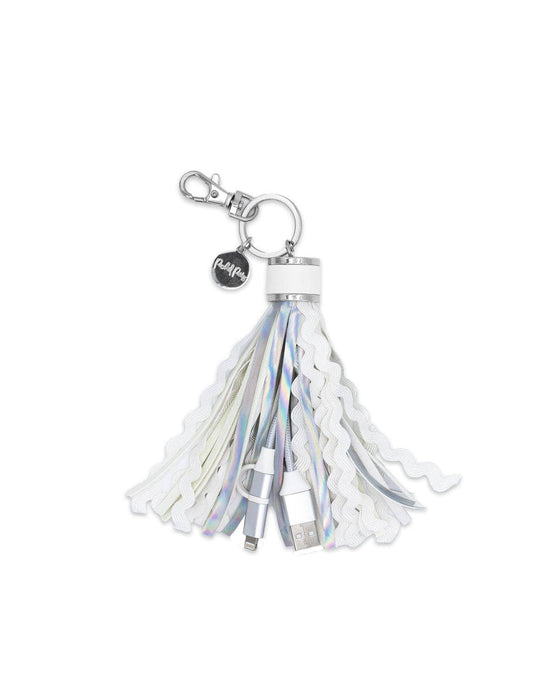 Load image into Gallery viewer, SNOW MUCH FUN CHARGING TASSEL KEYCHAIN
